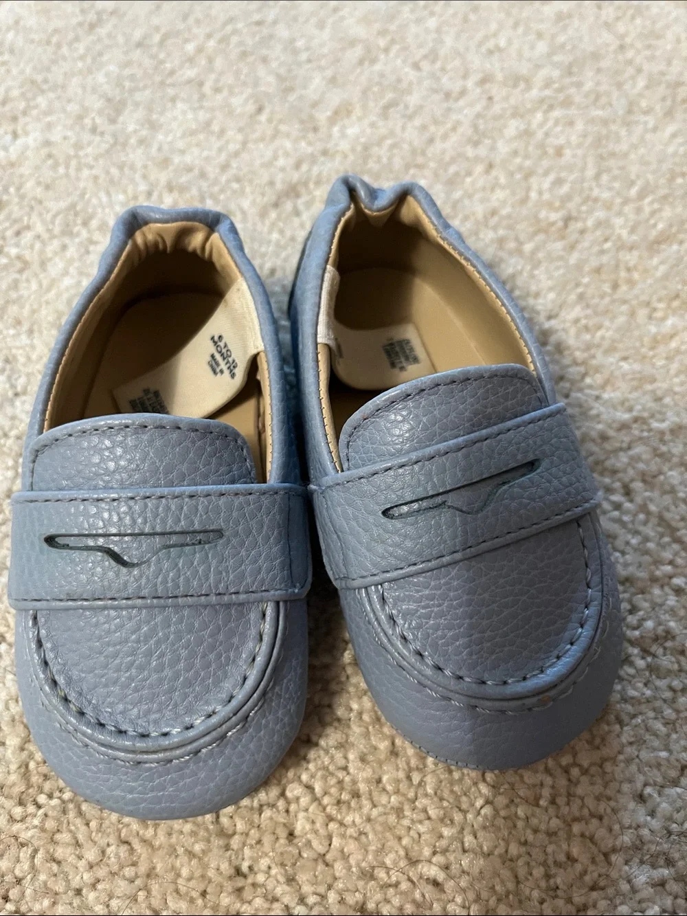 Janie and Jack Light Blue Baby Penny Loafers Sz. 6-12m